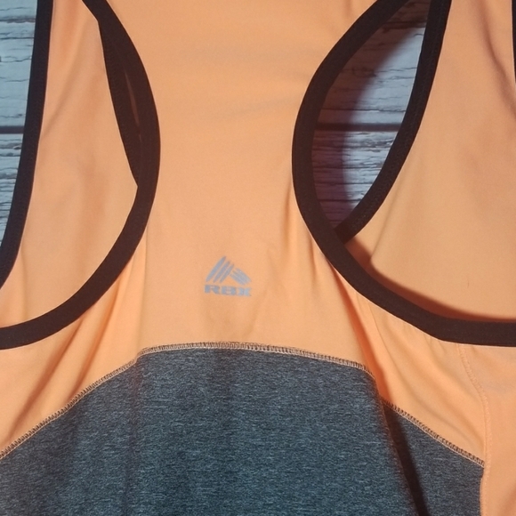 Reebok RBK razorback tank top orange gray grey workout top Sz Large - Picture 7 of 7